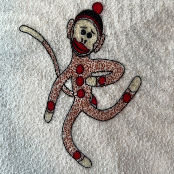 Dancing Sock Monkeys Flannel Top Sheet-Twin The Vermont Country Store - Picture 7 of 8